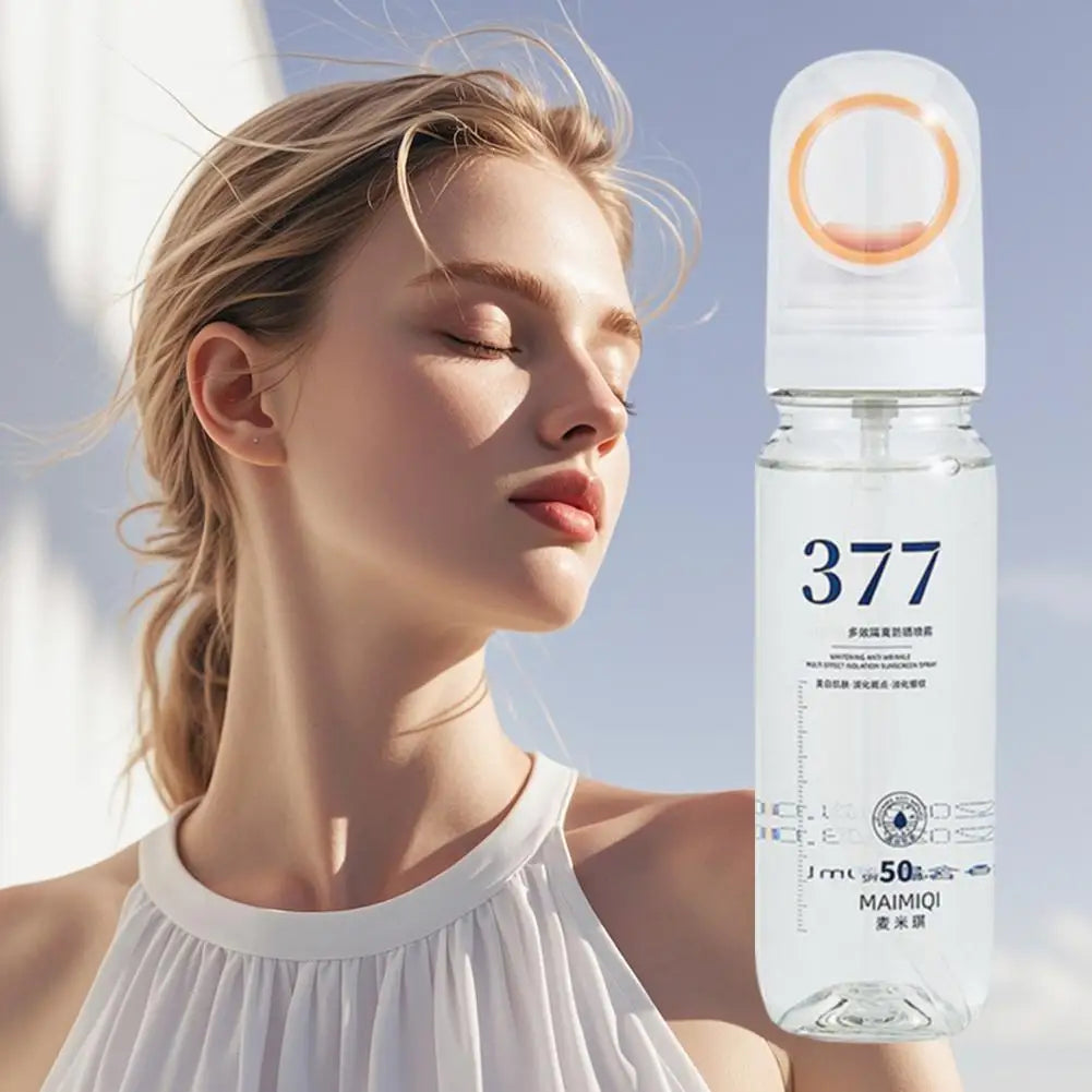 90ML 377 Sunscreen Spray SPF50+ Anti-aging Anti Wrinkle Moisturizing Whitening Sunscreen Spray Facial Body Neck Skin Care Spray