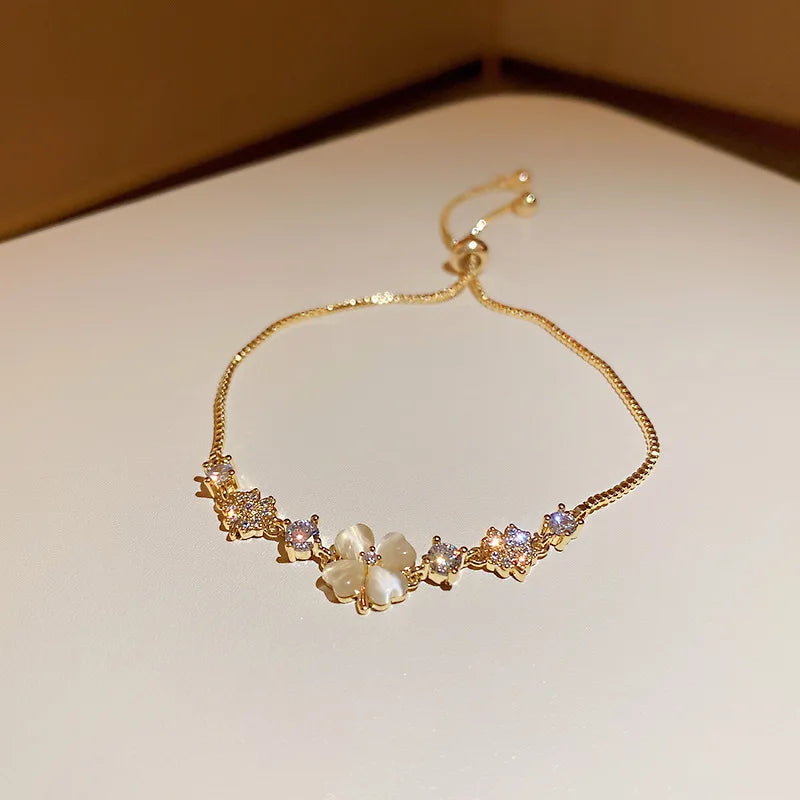 Luxury Classic Full of Rhinestones 18K Gold Plated Bracelets For Women Sparkling Simple Zircon Bracelets Jewelry Birthday Gifts