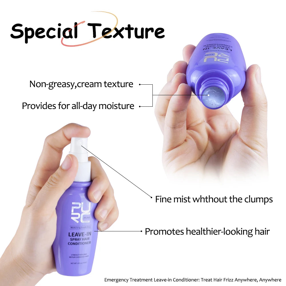 Leave-in Conditioner Coconut Oil Smoothing Spray Anti Frizz Moisturizing Hair Mask Dry Damage Treatment Cream Hair Care PURC