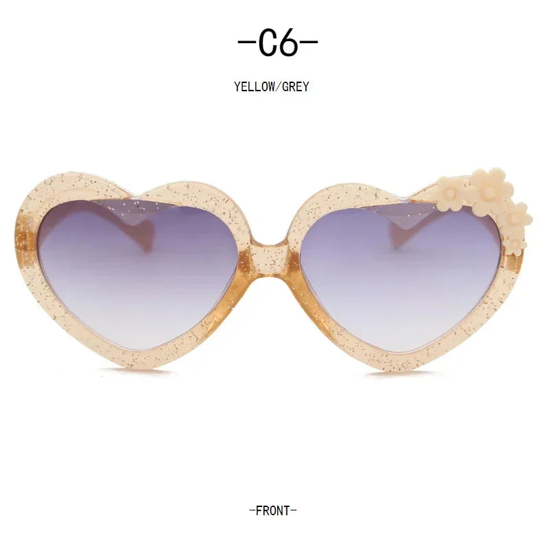 Girls Boys Cute Cartoon Flower Sunglasses Outdoor Sun Protection Children Lovely Vintage Glasses Protection Classic Kids Eyewear