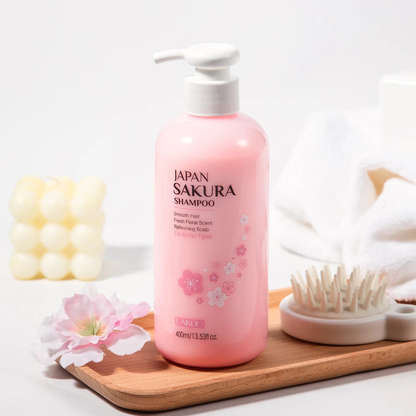 LAIKOU Sakura Shampoo Repair Anti Split Ends Smooth Frizz Dry Hair