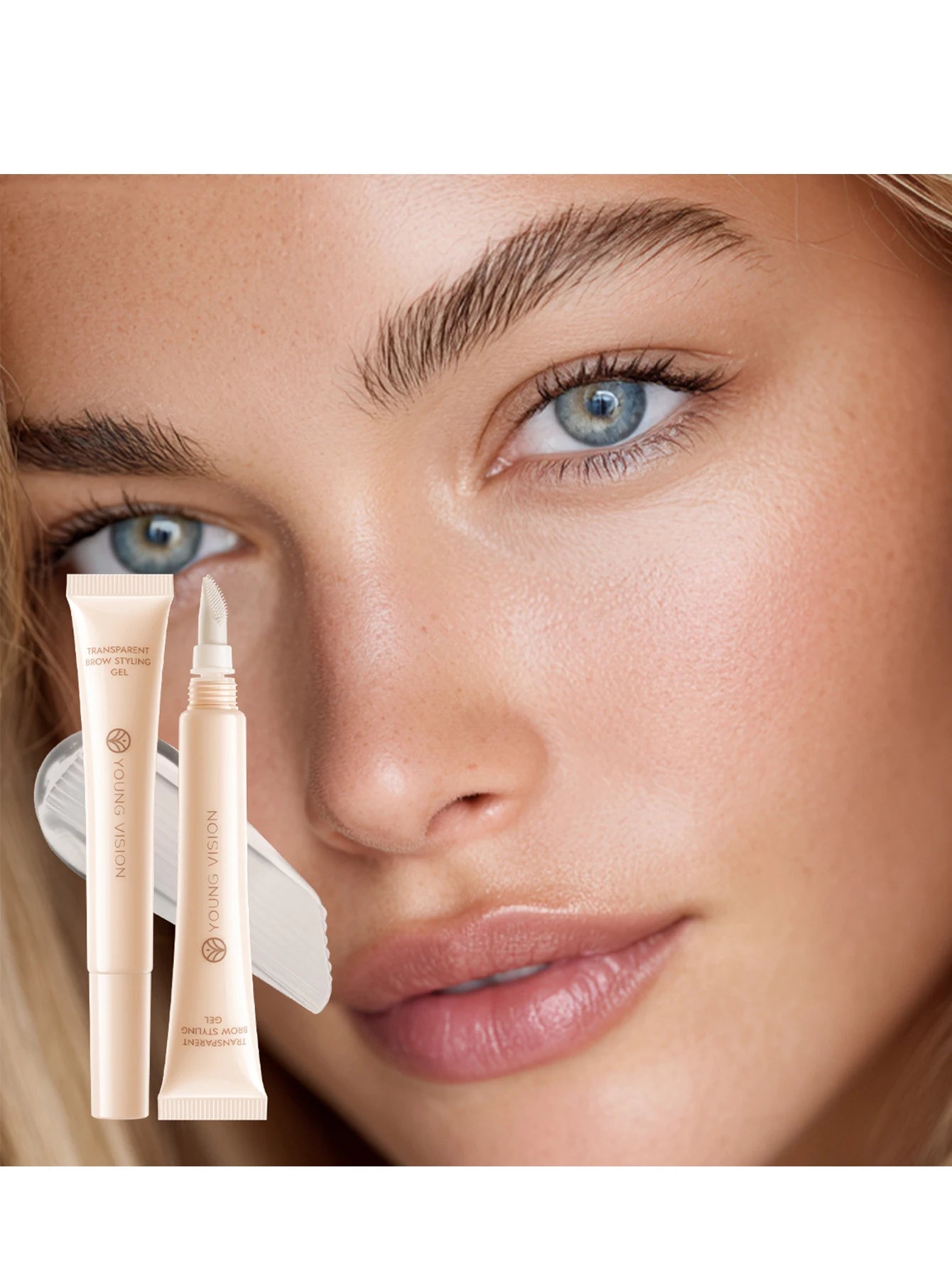 Clear Eyebrow Gel – Lightweight, non-flaky formula with micro comb applicator for even coverage, natural texture, and perfect br