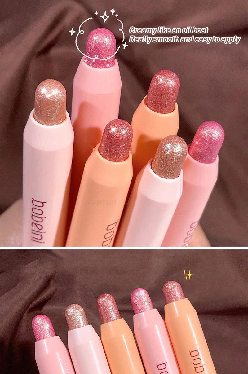 Glitter Eyeshadow Stick Diamond Eyes Makeup Highlighter Shadow Pen Long Lasting Rose Pink Silkworm Champagne Gold Liner Pencil
