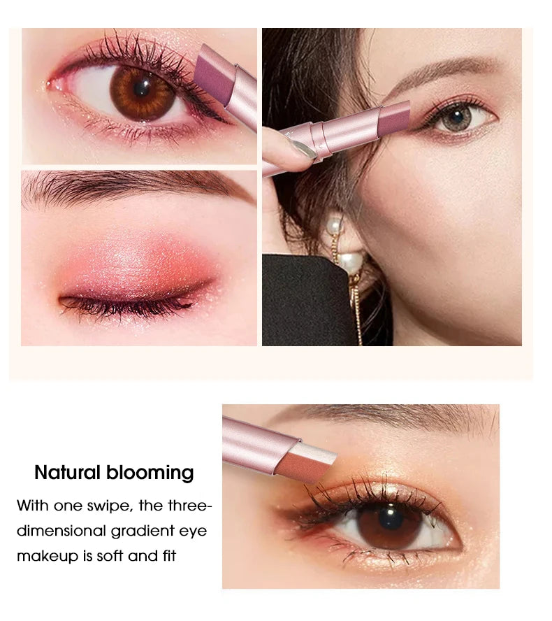Gradient two-color eye shadow pen waterproof, sweat proof, not easy to smudge, pearlescent, fine shiny, lazy eye shadow s