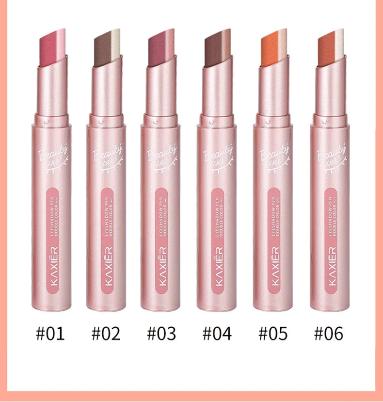 Gradient two-color eye shadow pen waterproof, sweat proof, not easy to smudge, pearlescent, fine shiny, lazy eye shadow s