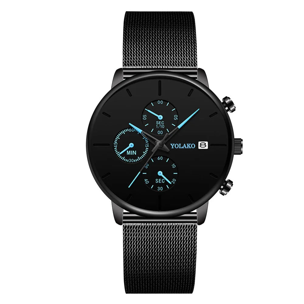 2025 Mens Luxury Watches for Men Business Casual Ultra Thin Clock Male Stainless Steel Mesh Belt Quartz Watch relogio masculino