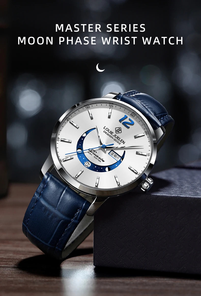 Men's Watches Top Brand Luxury Men Wrist Watch Leather Quartz Watch Sports Waterproof Male Clock Relogio Masculino+Box 2023 New