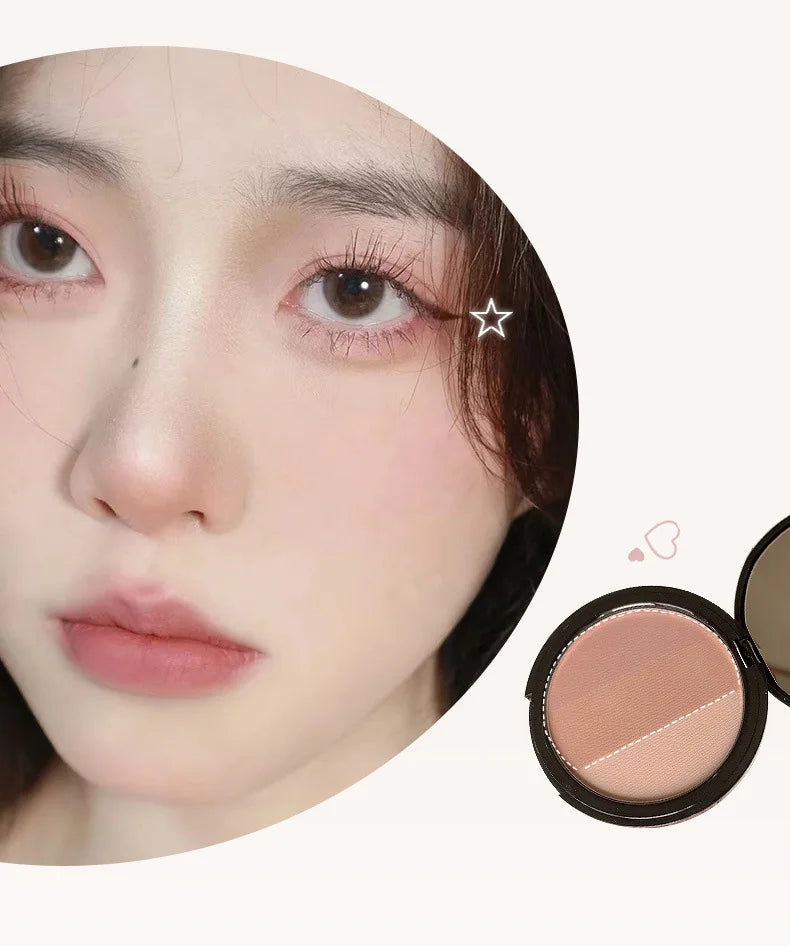 3 Colors Contour Blush Palette Matte Nose Shadow Rose Pink Cheek Glitter Glowing Illuminator Highlighter Powder Bronzer Makeup