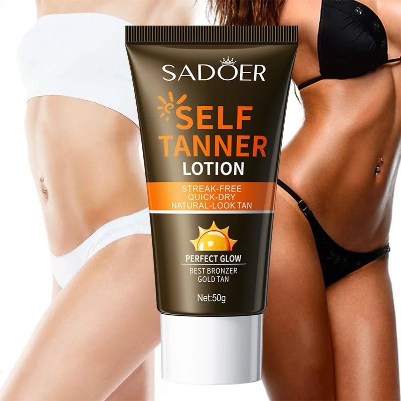 SADOER Body Self Tanners & Bronzer,Summer beach tanning cream darkening lotion,Facial Self Tanners & Bronzers lasting