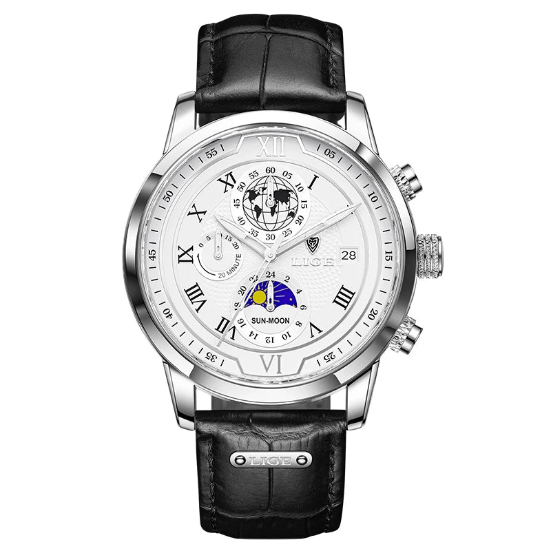 LIGE Top Brand Luxury Watch for Men Business Casual Men's Watches Wristwatch Man Quartz Chronograph Waterproof Watches Clock New