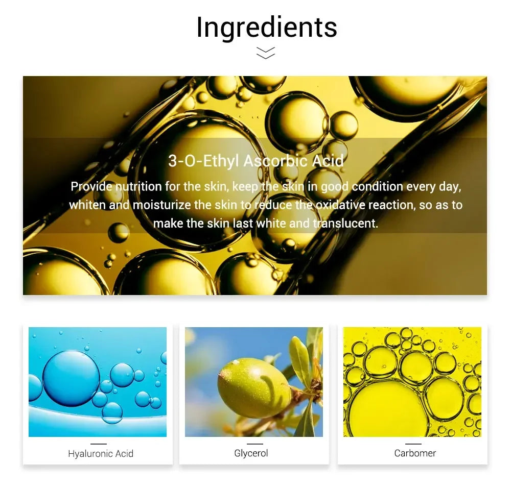4 Kinds Moisturizing Facial Serum Deep Repair Face Skin Hyaluronic Acid Vitamin C Essence Fade Dark Spots Anti-Aging Skin Care