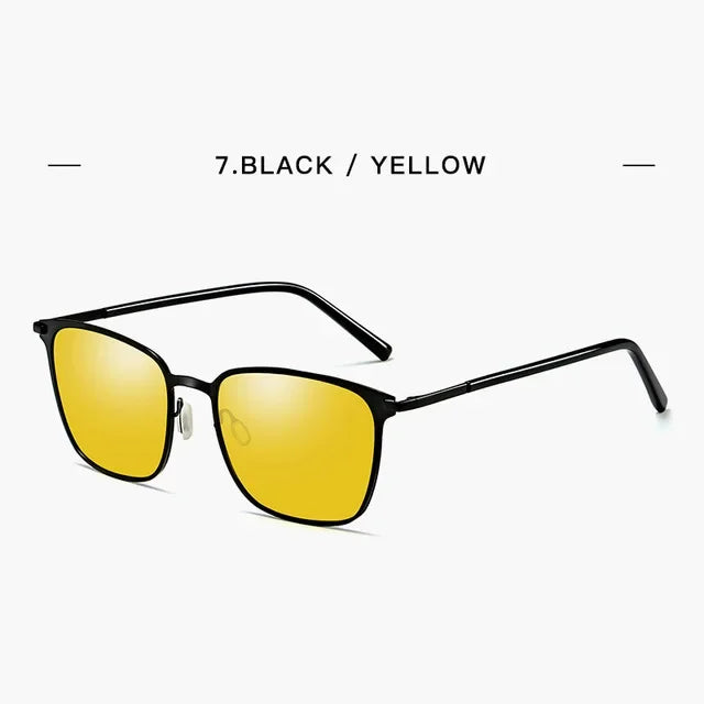 New Arrival Stylish Polarized Sunglasses Men Square Metal Frame Grey Glasses fashion Men Driver driving sunglasses UV400