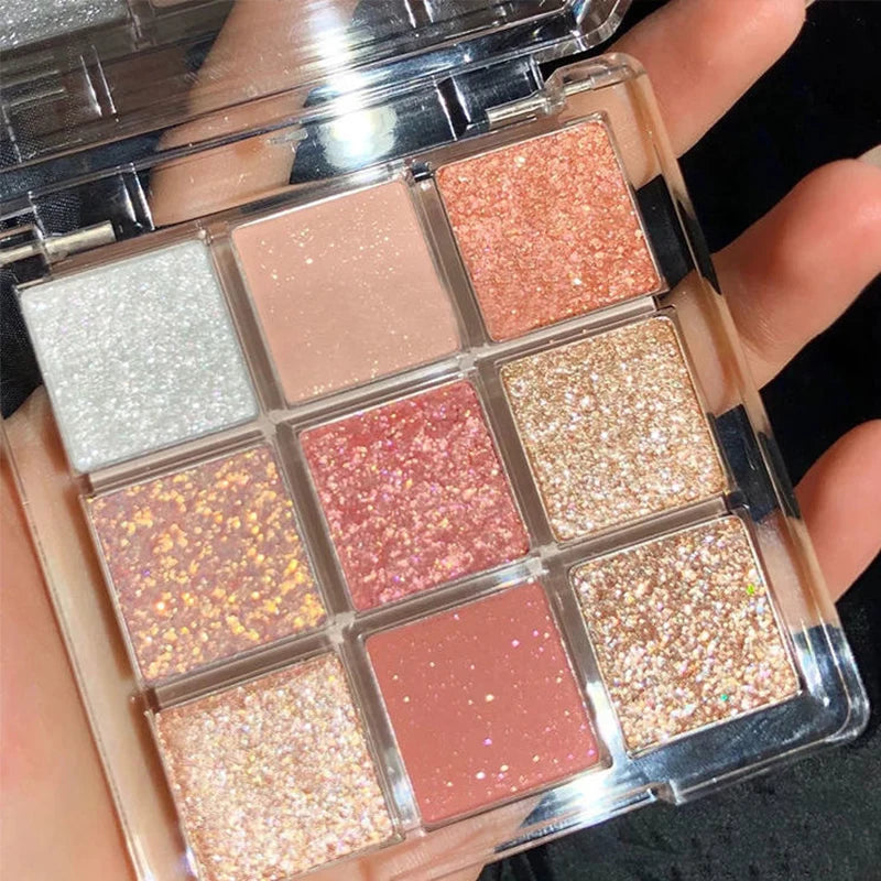 High Quality Matte Eyeshadow Palette Pearlescent Sequins Blush Eyeshadow Highlighter For Women