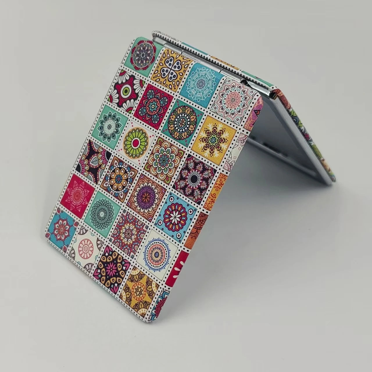 Portable Foldableable Makeup Mirror, Bohemian Style, Handheld Double-Sided Mirror That Can Hold Flap Pocket Pantss, Makeup Mirror, Graduation Season Gift, Mother's Day Gift, Valentine's Day Gift, Christmas Gift