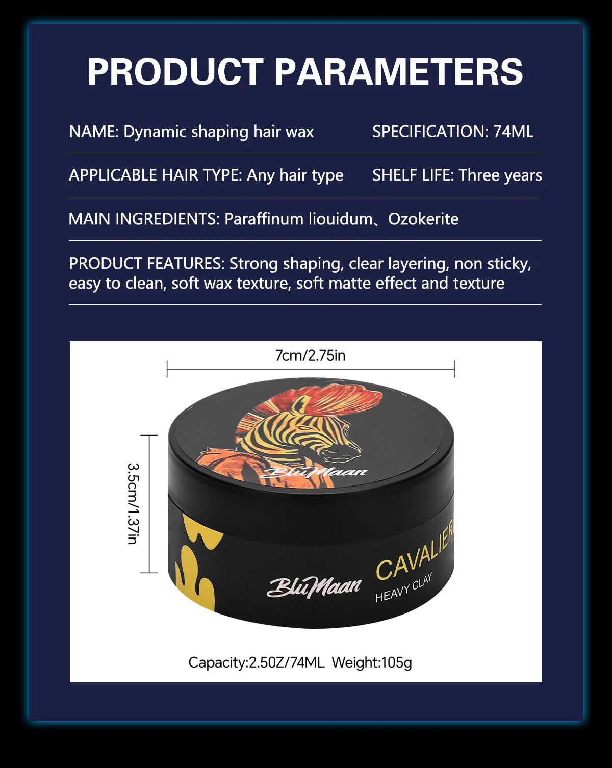 Hair Styling Pomade & Gel for Men - Strong Hold Restoring Ointment, Long Lasting Hair Wax with Natural Shine
