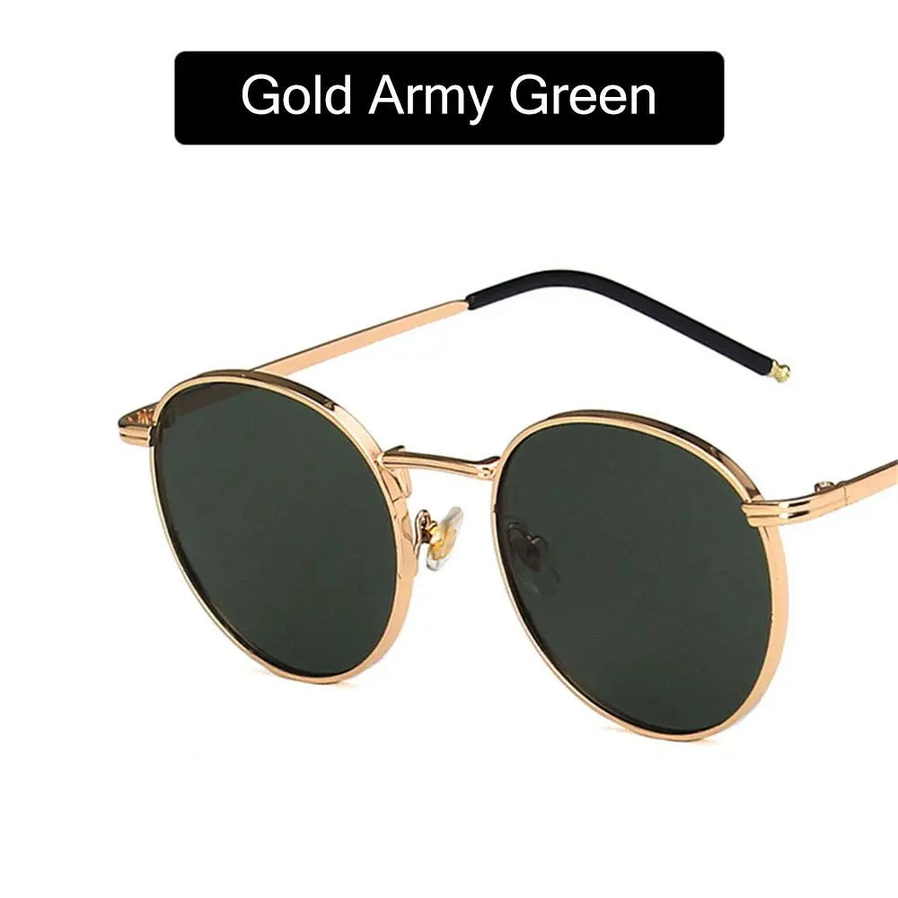 Fashion Women Sunglases Round Sun Glasses New Metal Frame Eyewear Fishing Glasses UV400 Shades