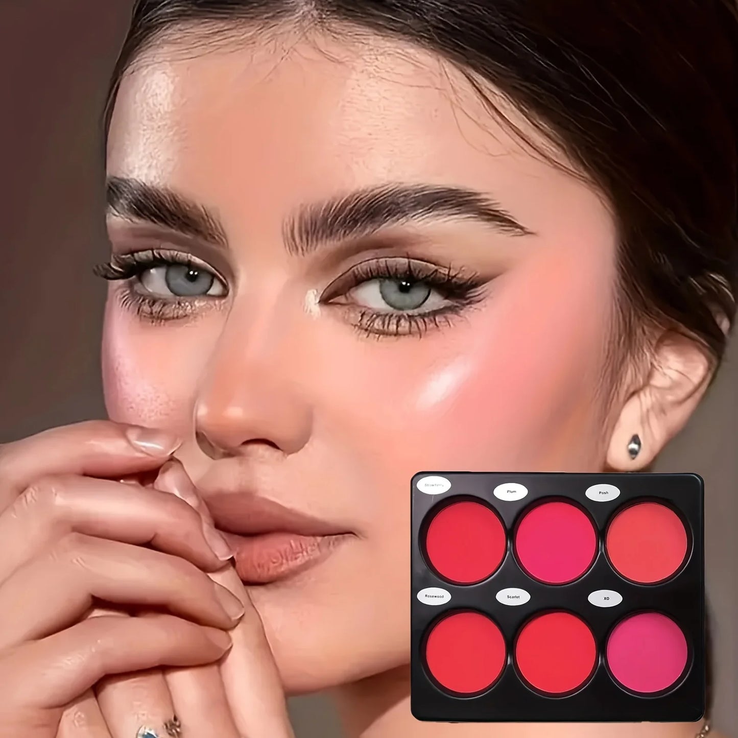 6-color blush palette, natural-toned eye shadow palette, and matte blush palette. Light and breathable, suitable for cheek and e