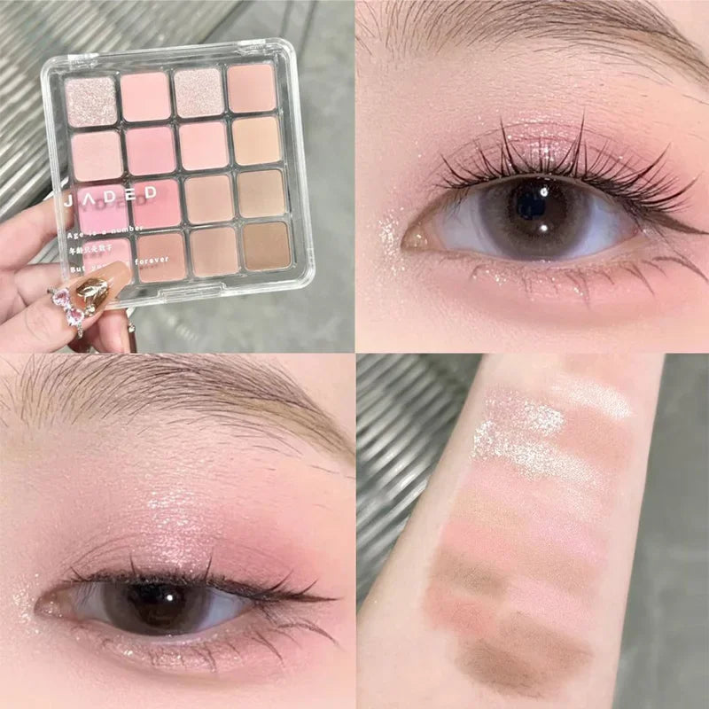 High Quality Matte Eyeshadow Palette Pearlescent Sequins Blush Eyeshadow Highlighter For Women