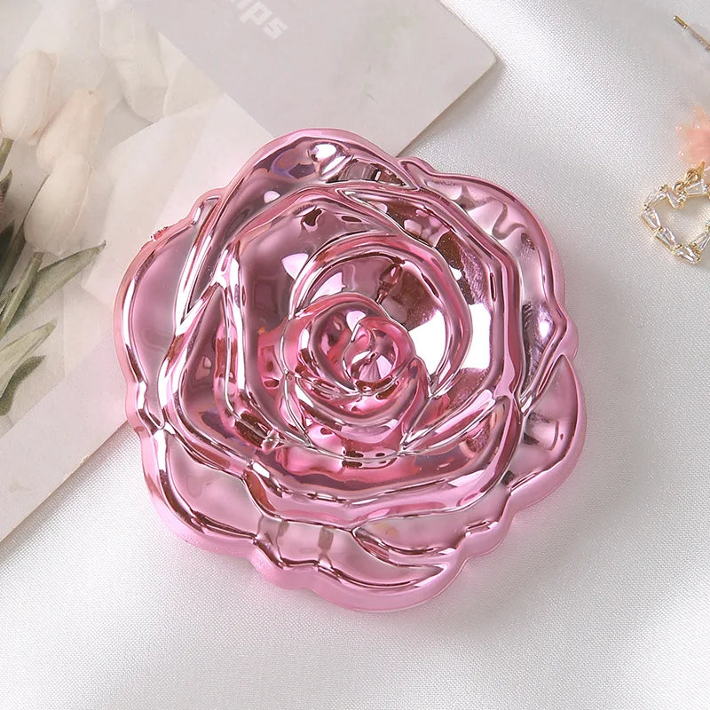 1PC Portable Mini Mirror Retro Rose Flower Small Pocket Makeup Mirror Double Sided Hand Mirrors Compact Cosmetic Beauty Tool