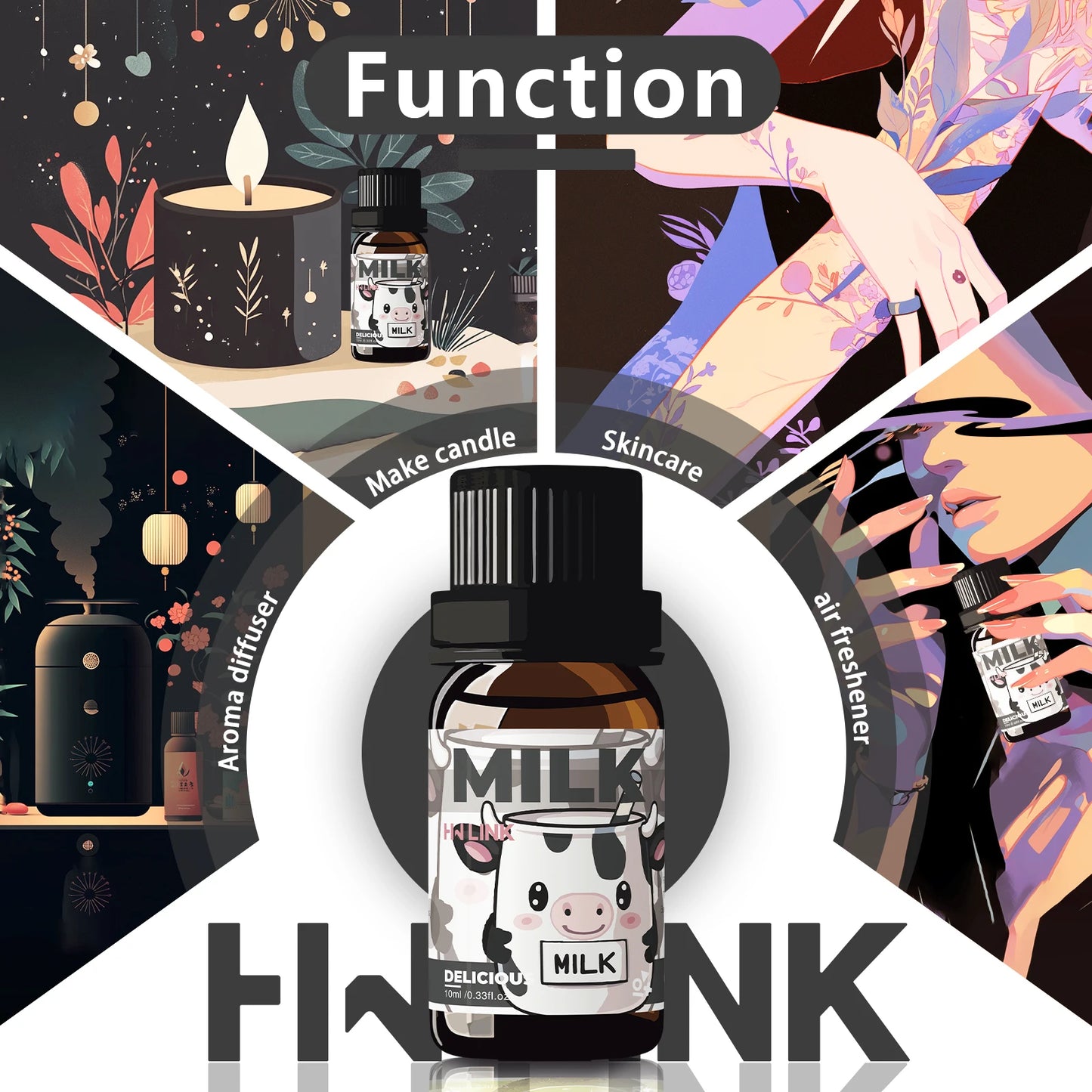 10ml Milk Essential Oils Milk Perfumes Skin Care Massage Body Oil Perfume Women Fragrance Oil For Candle,Soap Making,Humidifiers