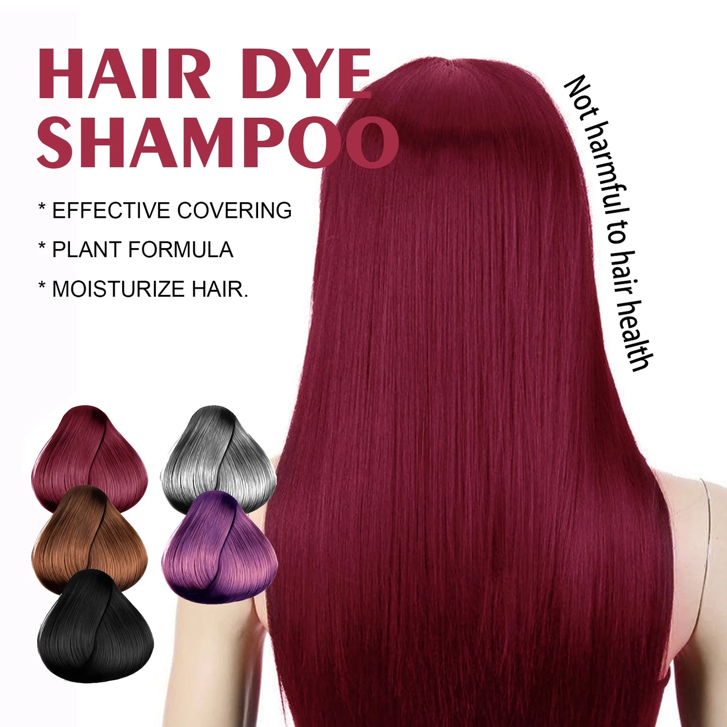 5Colors Hair Dyeing Shampoo 3in1 Rapid Hair Dyeing Repair Dry Cleaning Nourishing Hair Roots Restoration Coloring Black Shampoo