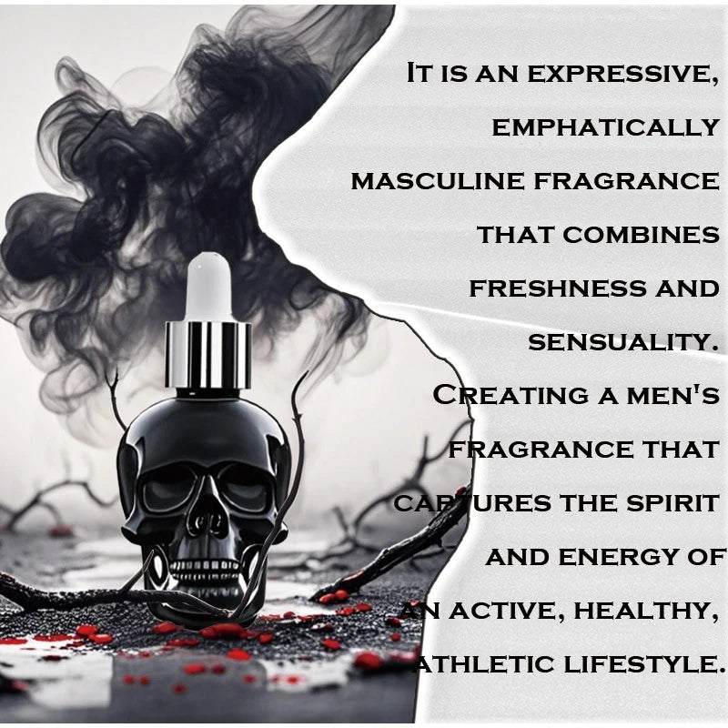 Men's Beard Care Perfume Oil 15ml Gentleman Fragrance Long-lasting Fragrance Brand Skull Perfume Portable Fresh Eau De Perfume