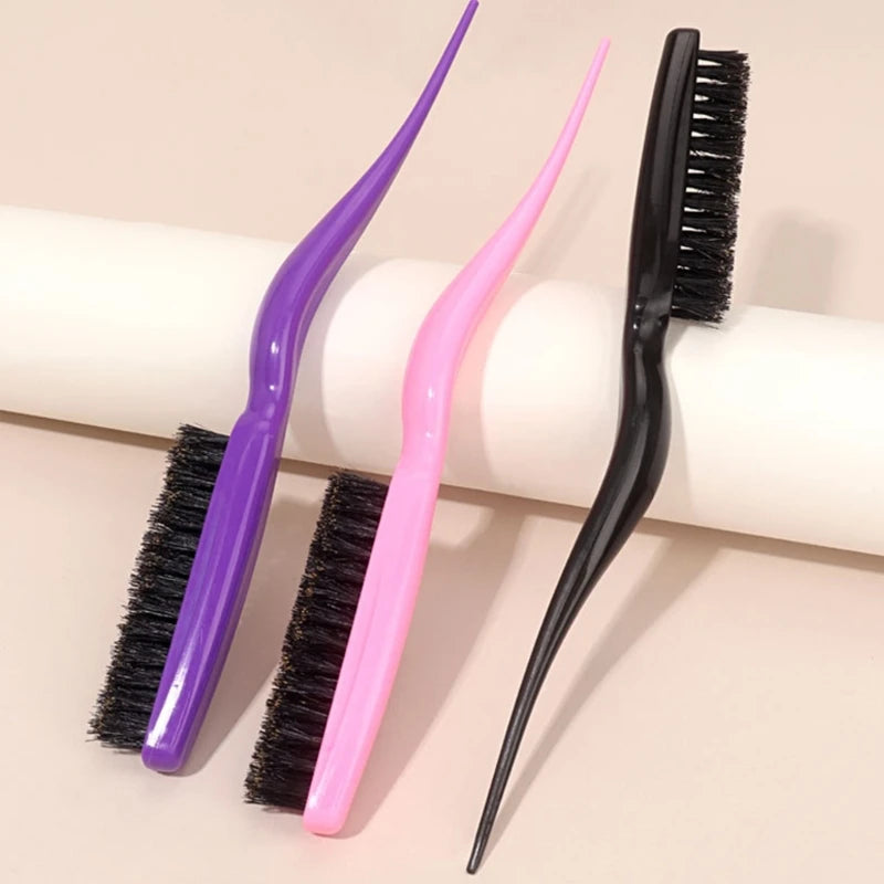 Boar Bristle Brush Comb Hair Teasing Brush for Women Men Salon Boar Bristle Beauty Styling Backcombing Brush