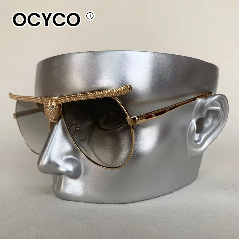 Luxury Metal Punk Brand Sunglasses For Men And Women Unisex Designer Fashion Sun Glasses Oval Unisex Stylish Eyewear Shades