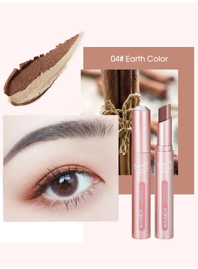 Gradient two-color eye shadow pen waterproof, sweat proof, not easy to smudge, pearlescent, fine shiny, lazy eye shadow s