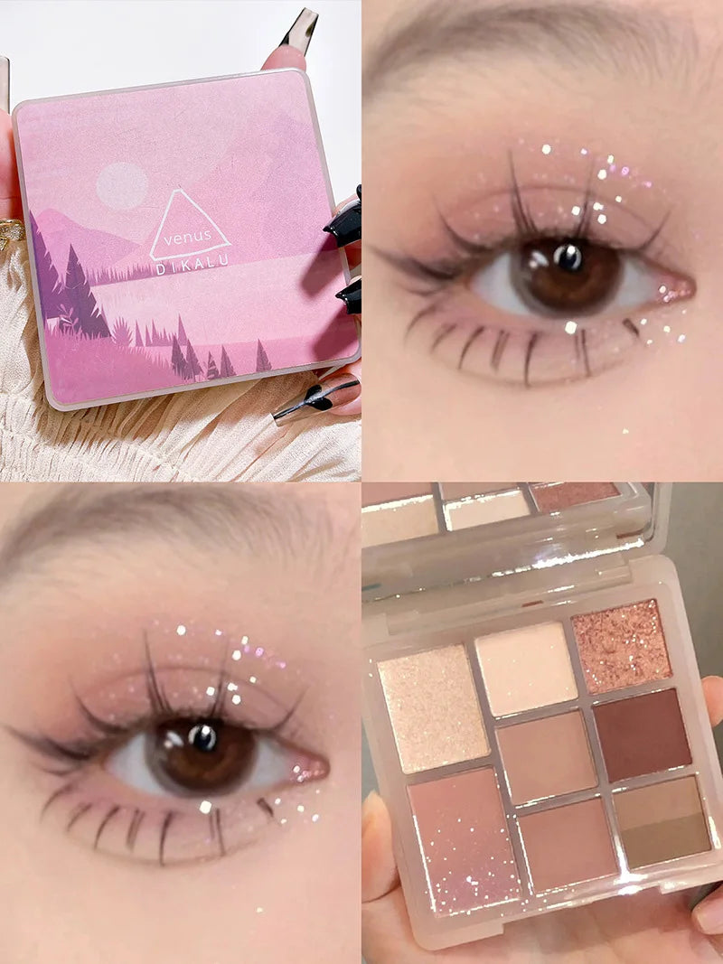 Cement Grey Black Eye Shadow Palette Makeup Eyes Glitter Contour Pigments Palette Pearly Shimmer Fashion Korean Shadow Makeup