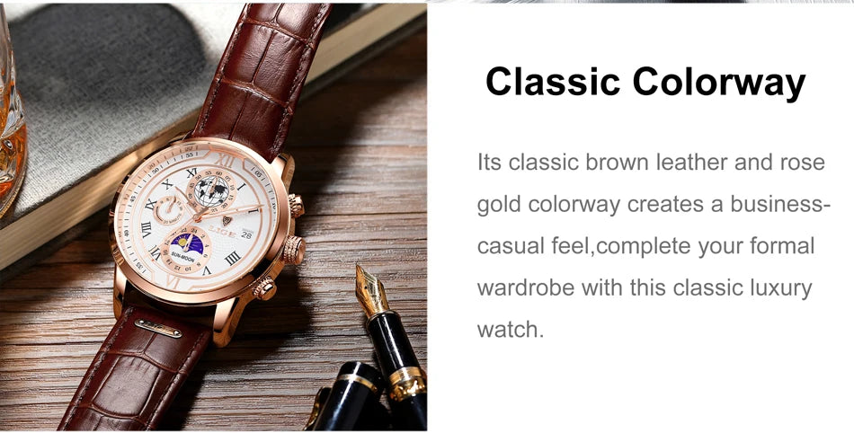 LIGE Top Brand Luxury Watch for Men Business Casual Men's Watches Wristwatch Man Quartz Chronograph Waterproof Watches Clock New