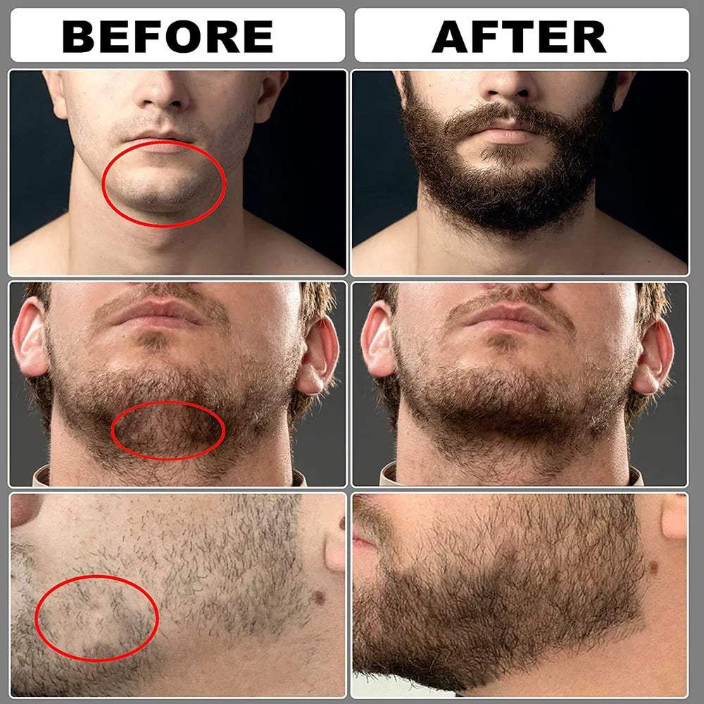 5/7/8 PCS Men's Beard care full set beard comb Balm Double-sided comb with roller beard growth liquid