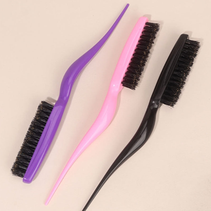 Boar Bristle Brush Comb Hair Teasing Brush for Women Men Salon Boar Bristle Beauty Styling Backcombing Brush