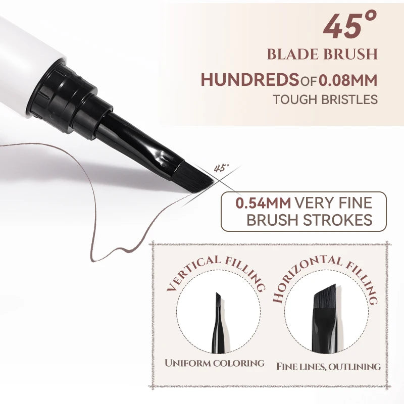 Double-Ended Eyebrow Cream, Waterproof And Sweat Proof, Smudge Proof, Long Lasting Makeup Without Separation