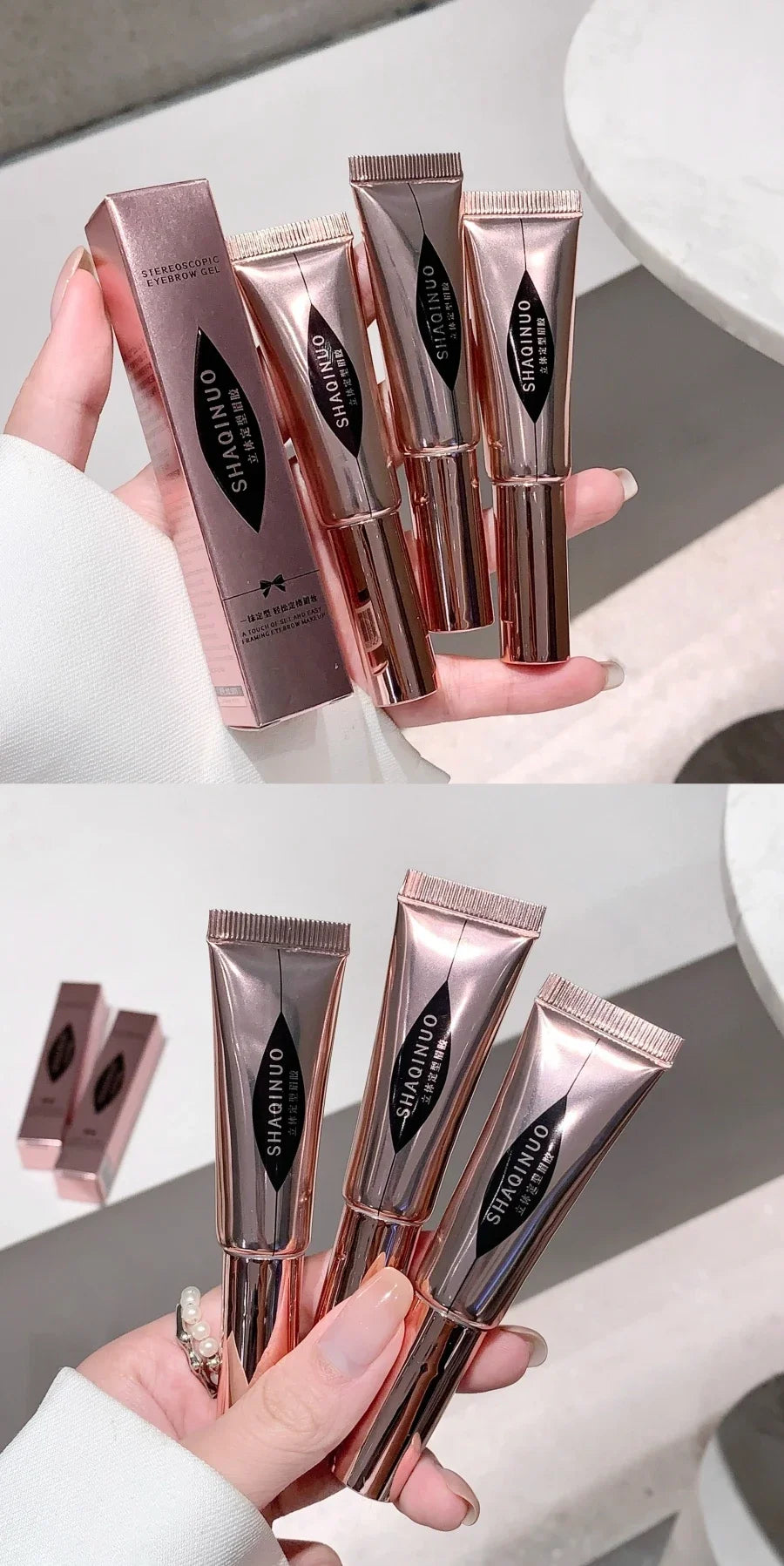 Eyebrow Styling Gel Easy to Shape & Long-Lasting Hold, Small Brush for Effortless Application, Naturally Colored for Al
