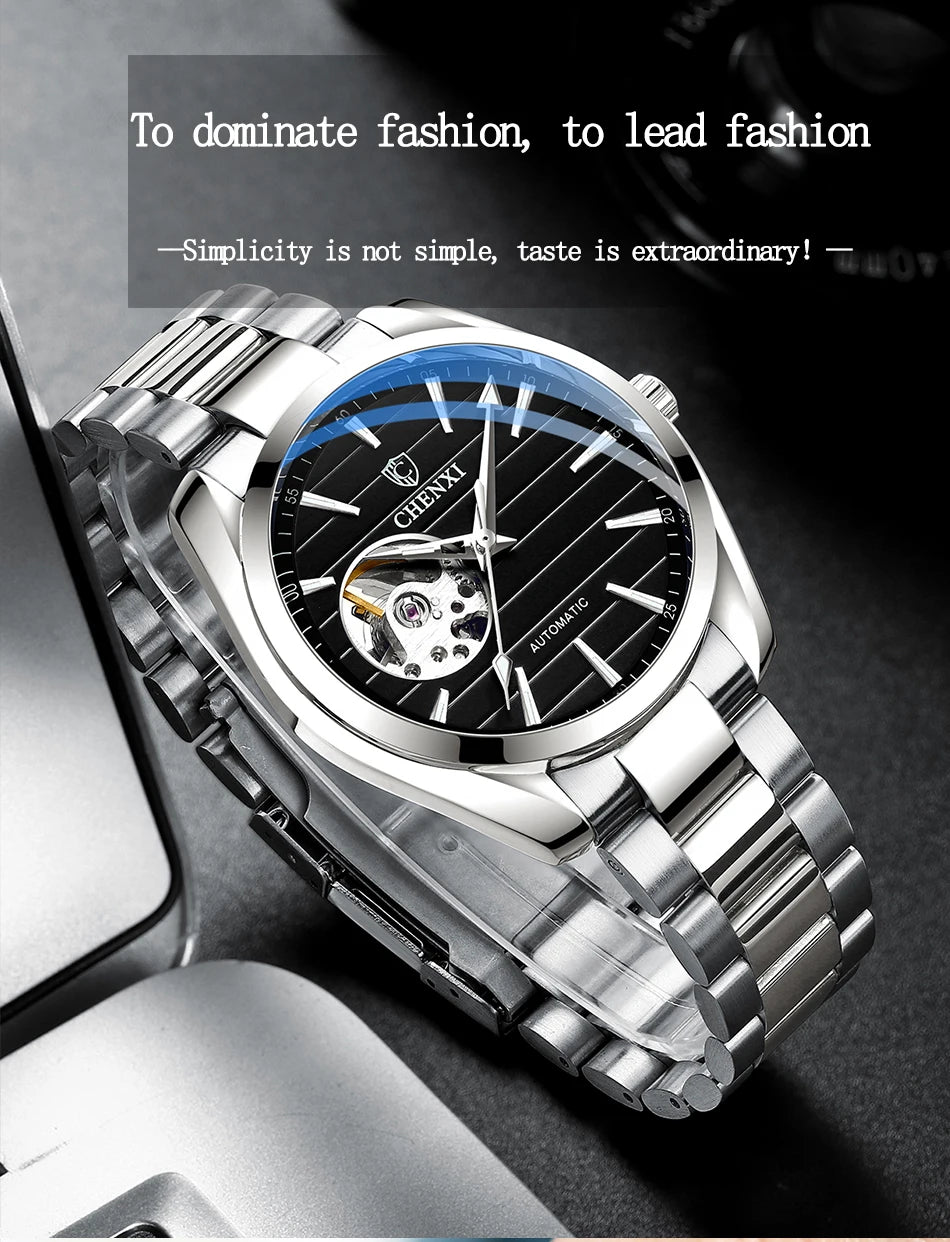 Luxury Fashion Mechanical Automatic Wristwatches For Men High Quality Stainless Steel Waterproof Luminous Mens Watch