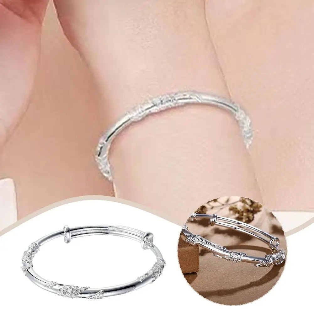 Luxury Shiny Full-blown Flowers Bracelet For Women Original Texture Adjustable Solid Bracelets Light Luxury Party Jewelry