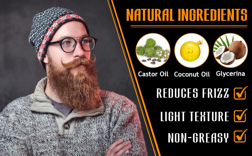 Facial Hair Care Product for Men Moustache Moisturize Grooming Spray Beard Wash Whisker Nourish Oil Softening Styling Beard Balm