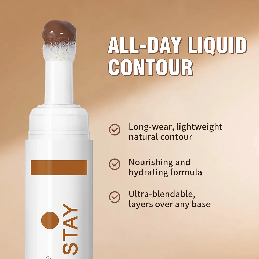 Liquid Contour STAY Long Wear Bronzer Cream Contour Makeup Long Lasting Nourishing Hydrating Face Contour 6 Colors