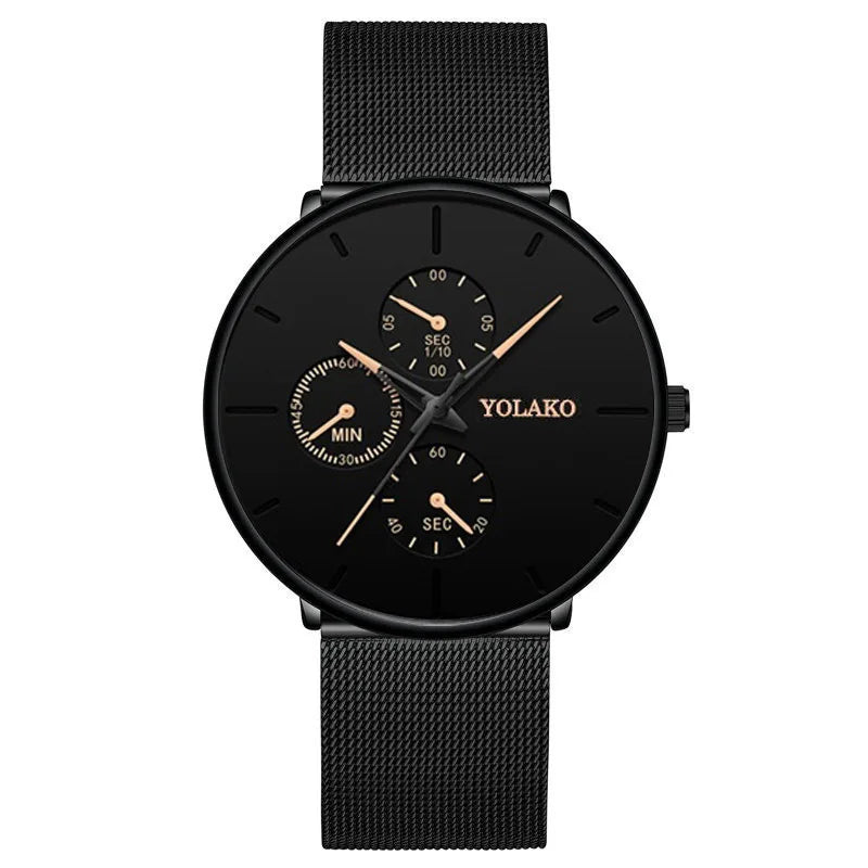 2025 Mens Luxury Watches for Men Business Casual Ultra Thin Clock Male Stainless Steel Mesh Belt Quartz Watch relogio masculino