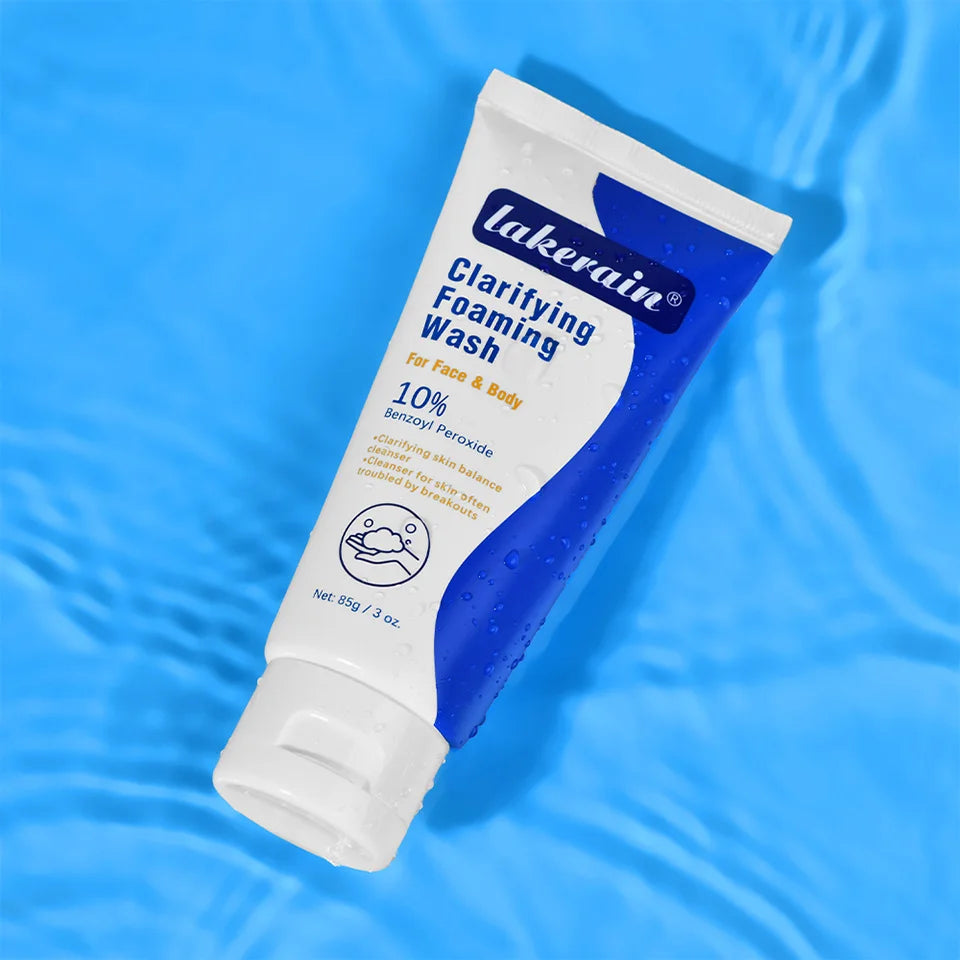 Lakerain Clarifying Foaming Wash 10% Benzoyl Peroxide Foaming Cleanser Acne Foaming Cleanser Target Breakouts Deep Clean Cream