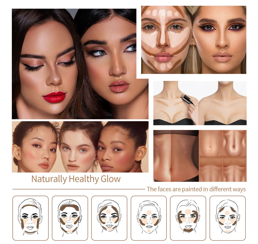 Highlighting Bronzer Stick Face Brightening Blusher Rouge Concealer Long Lasting Corrector 3D Nose Shadow Contouring Cosmetics