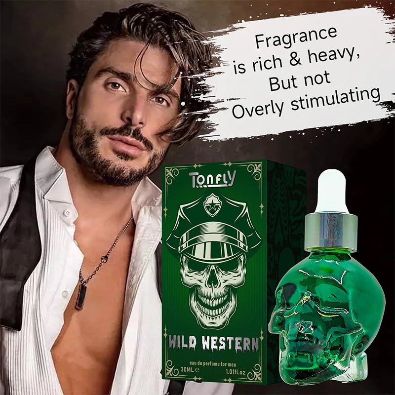 Men's Beard Care Perfume Oil 15ml Gentleman Fragrance Long-lasting Fragrance Brand Skull Perfume Portable Fresh Eau De Perfume