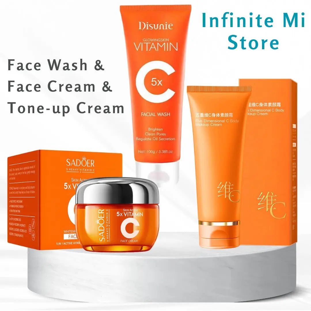 Vitamin C Face Wash Cleanser ,Vitamin-C Face Cream ,Tone Up Cream Moisturizer Hydrating Oil Control Skin Care 50G/100G