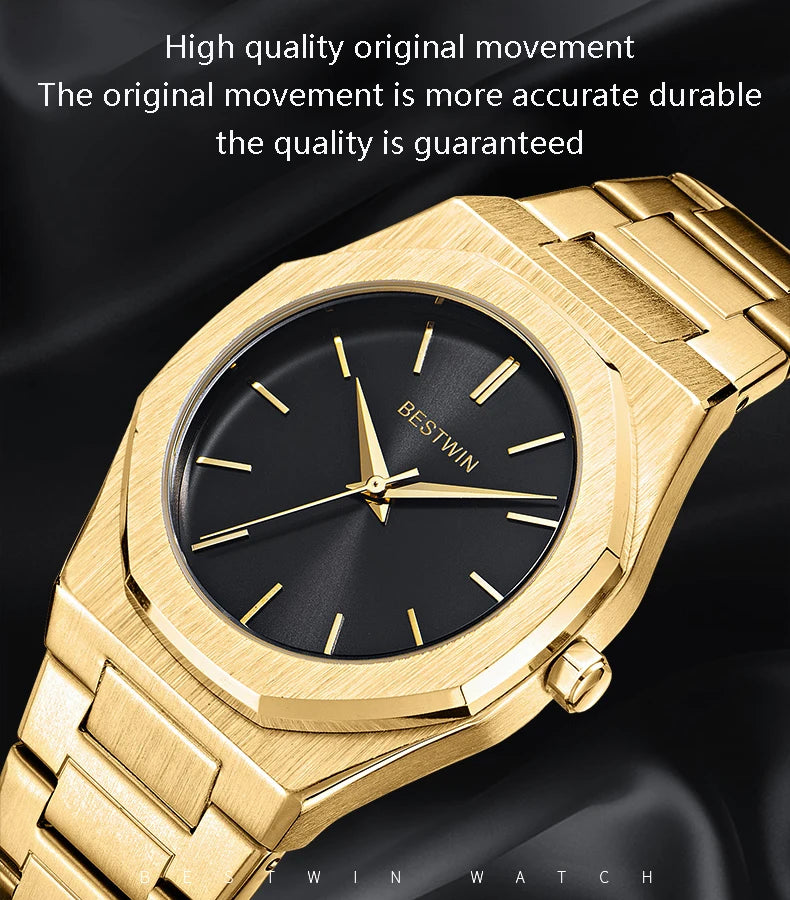 Luxury unique watches for men alloy steel with quartz watches simple line dial business party men watches fashion men's watches