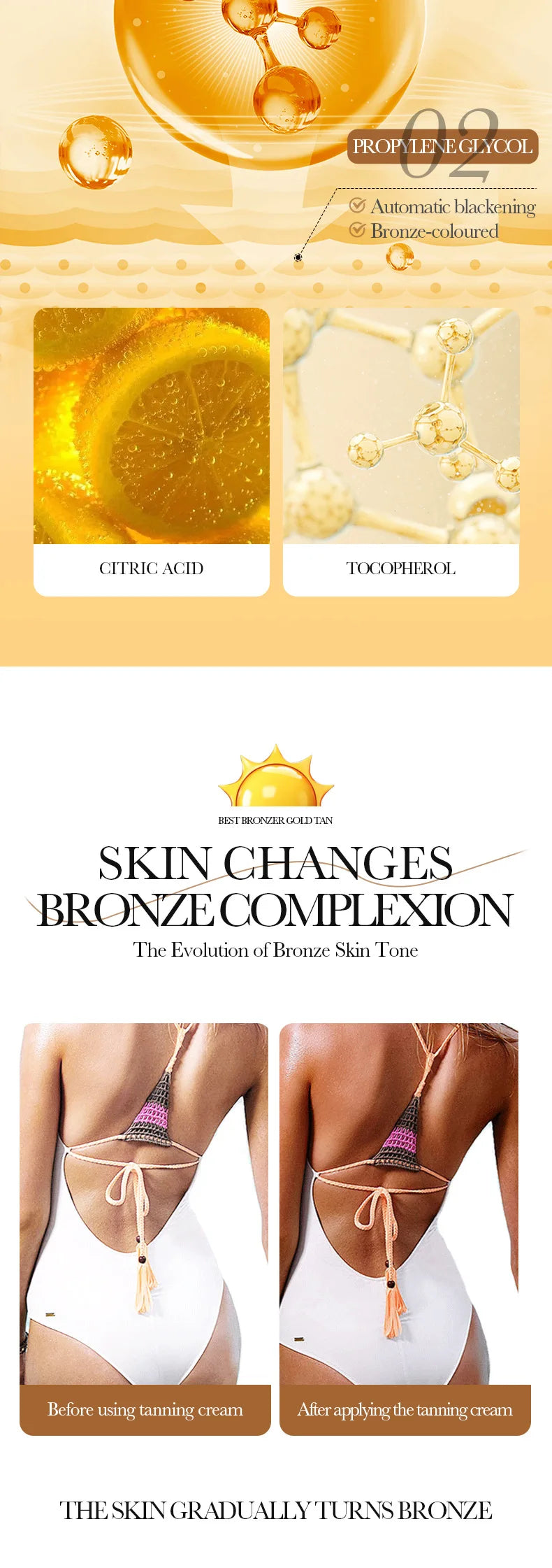 SADOER Body Self Tanners & Bronzer,Summer beach tanning cream darkening lotion,Facial Self Tanners & Bronzers lasting