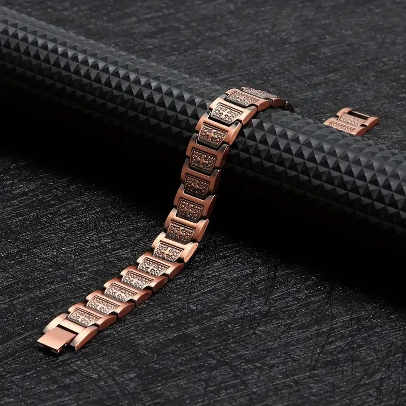 Men's Copper Magnetic Bracelet Elegant 99.99% Solid Copper Bracelets with Double-Row Strong Magnets,Magnetic Jewelry