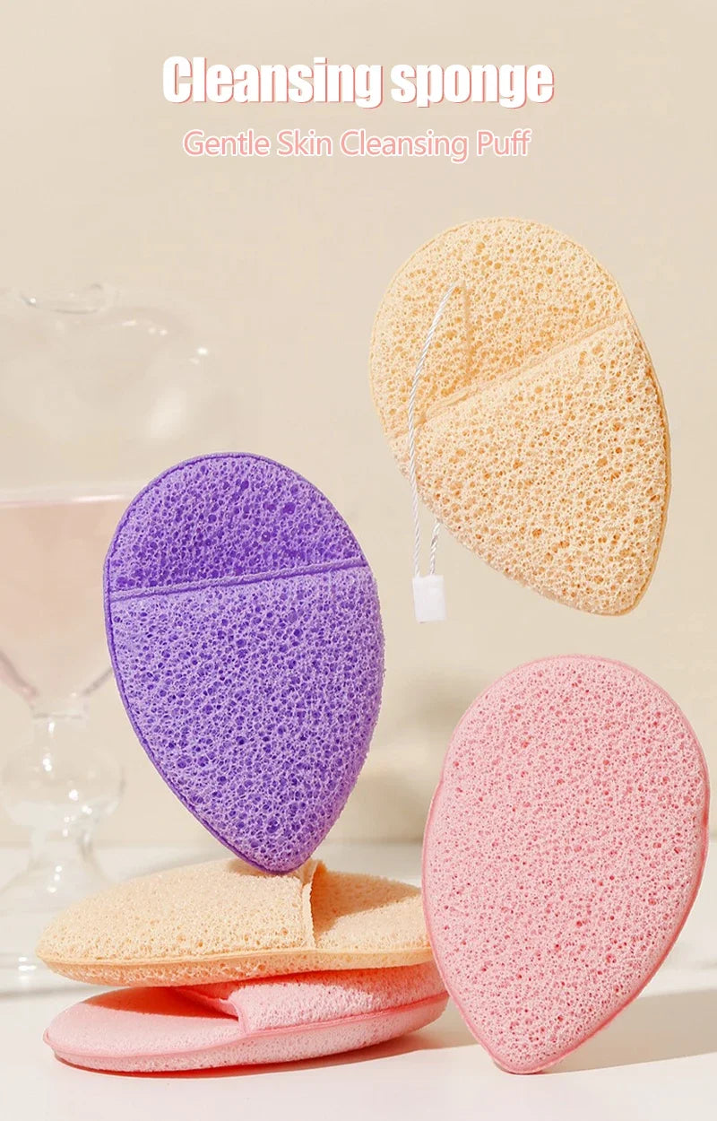1PC Face Wash Cleansing Puff Soft Cosmetic Sponge Deep Facial Cleansing Mask Makeup Remover Cosmetic Puff Reusable Clean Tool