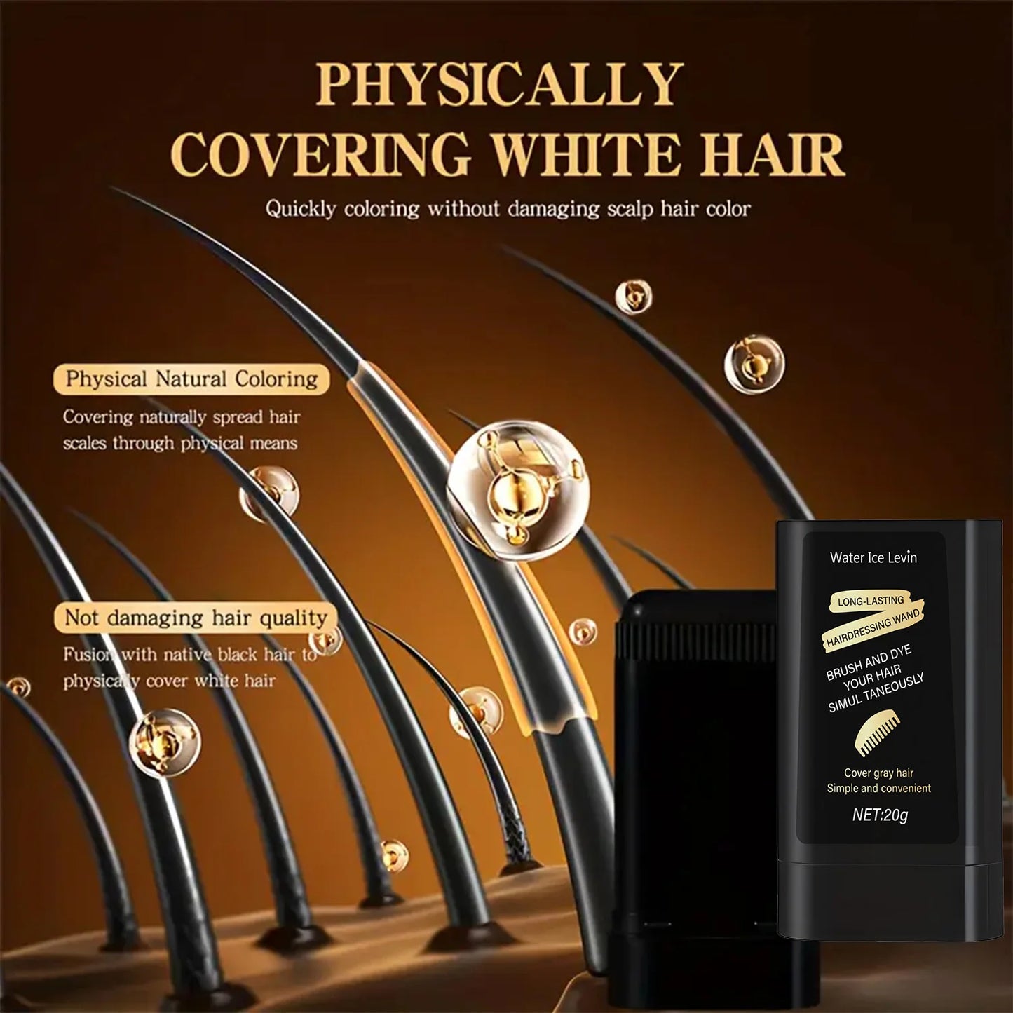 Black Hair Color Cream Is Easy to Clean, Long-Lasting and Fast, Suitable for Temporary Hair Dyeing, Disposable Washable Hair Dyeing Stick, Easy to Apply and Rinse