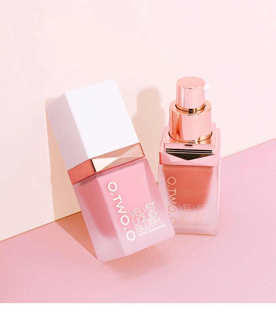 O.TWO.O Liquid Blusher 4 Colors Rose Pink Blush Long Lasting Natural Cheek Face Makeup Blusher High Pigment For Women Cosmetics